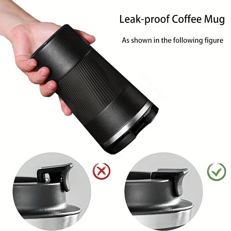 Non-slip Silicone Coffee Tumbler with One-Touch Lid | SUS304 Stainless Steel