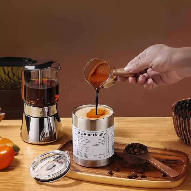 304 Stainless Steel American Coffee Tumbler with Metal Straw | 320ml & 600ml | Hot & Cold Insulation