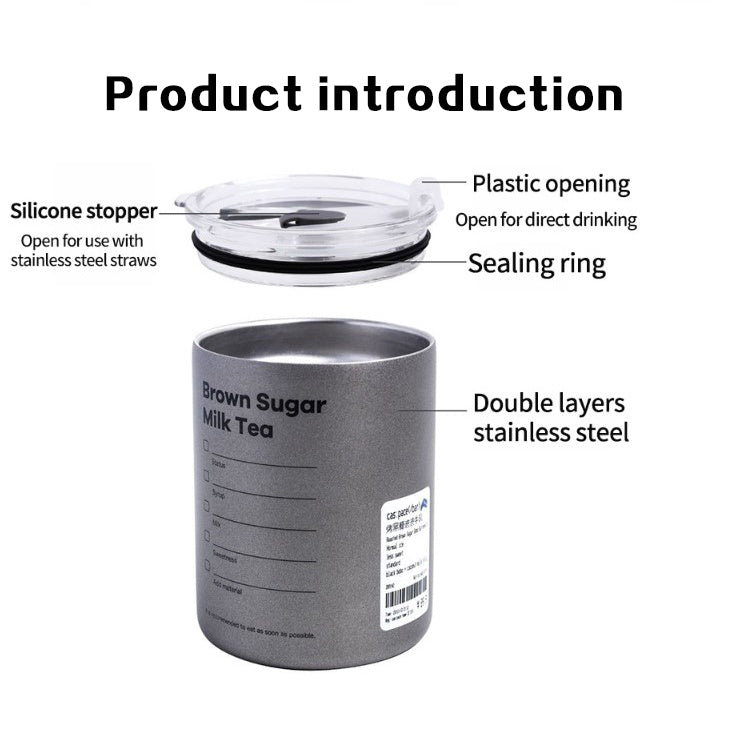 304 Stainless Steel American Coffee Tumbler with Metal Straw | 320ml & 600ml | Hot & Cold Insulation