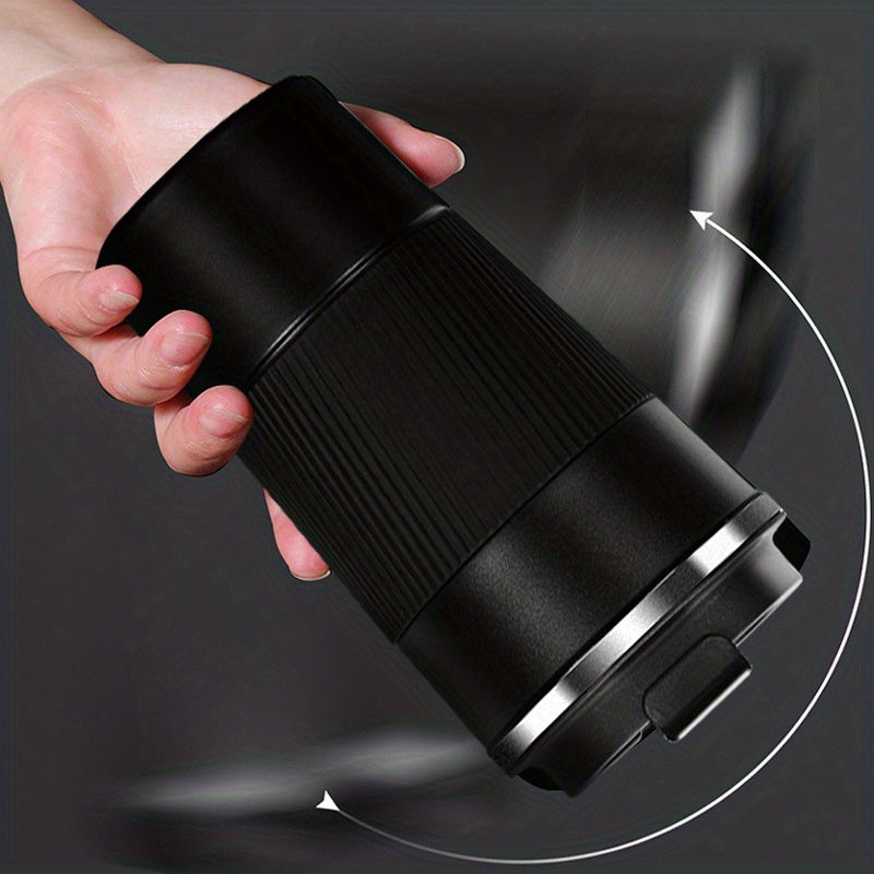 Non-slip Silicone Coffee Tumbler with One-Touch Lid | SUS304 Stainless Steel