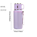 SUS316 Stainless Steel Thermos Flask with Cup Lid & Carry Strap | 5 Colors