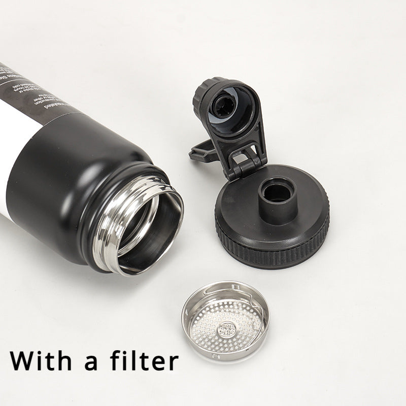 304 Stainless Steel Insulated Tumbler with Handle & Tea Strainer | Hot & Cold | Car Travel Home
