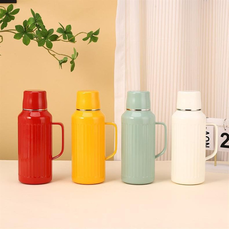 1000ml Insulated Tea Kettle with Mechanical Temperature Display | 316 Stainless Steel, Built-in Tea Infuser, Lid-as-Cup