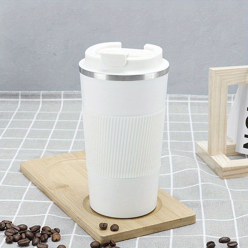 Non-slip Silicone Coffee Tumbler with One-Touch Lid | SUS304 Stainless Steel