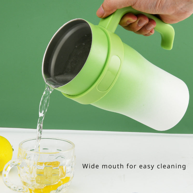 1200ml Large Capacity Gradient Tumbler with Handle & Stainless Steel Straw