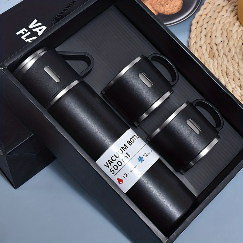 500ml Vacuum Flask Gift Set with 2 Stainless Steel Cups