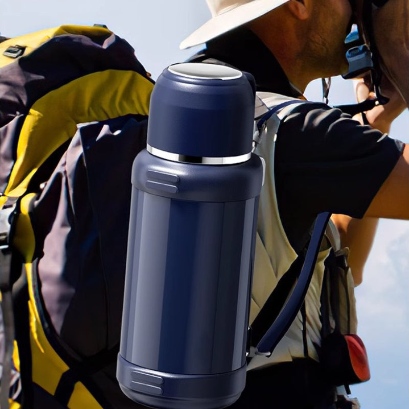 Luxury 316 Stainless Steel Thermos | Mechanical Temperature Display | Large Capacity with Handle & Tea Strainer