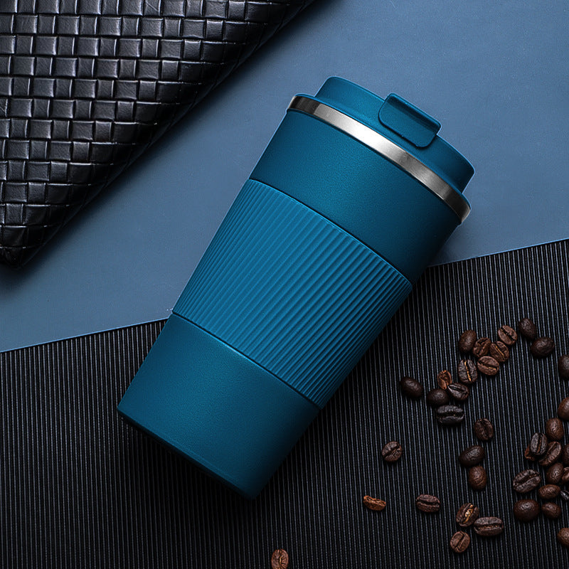Non-slip Silicone Coffee Tumbler with One-Touch Lid | SUS304 Stainless Steel
