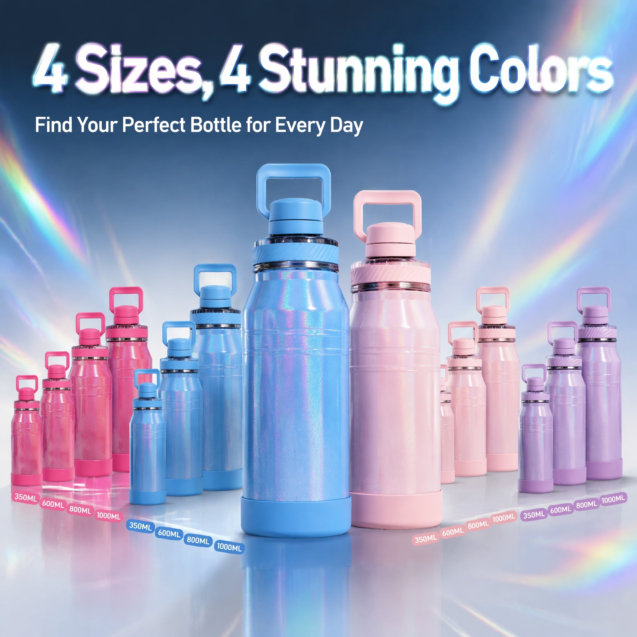 Rainbow Space Bottle | Insulated Tumbler with Handle | 350/600/800/1000/1500ml
