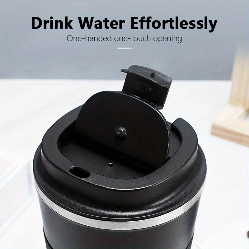 Non-slip Silicone Coffee Tumbler with One-Touch Lid | SUS304 Stainless Steel
