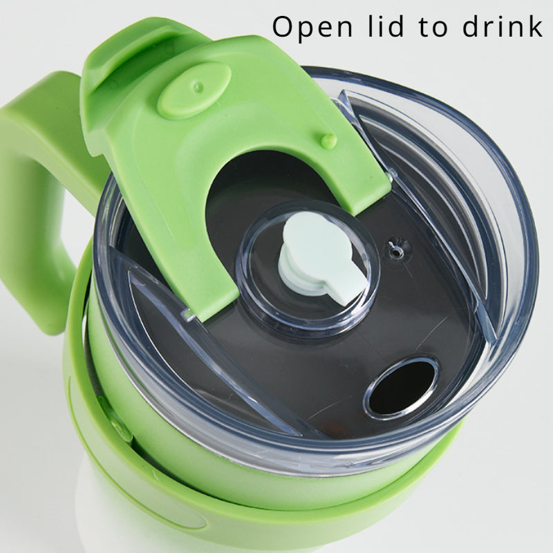 1200ml Large Capacity Gradient Tumbler with Handle & Stainless Steel Straw