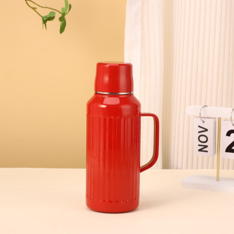 1000ml Insulated Tea Kettle with Mechanical Temperature Display | 316 Stainless Steel, Built-in Tea Infuser, Lid-as-Cup