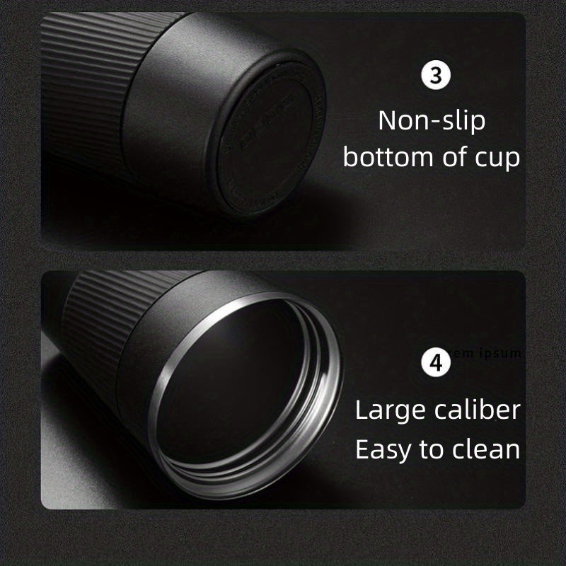 Non-slip Silicone Coffee Tumbler with One-Touch Lid | SUS304 Stainless Steel