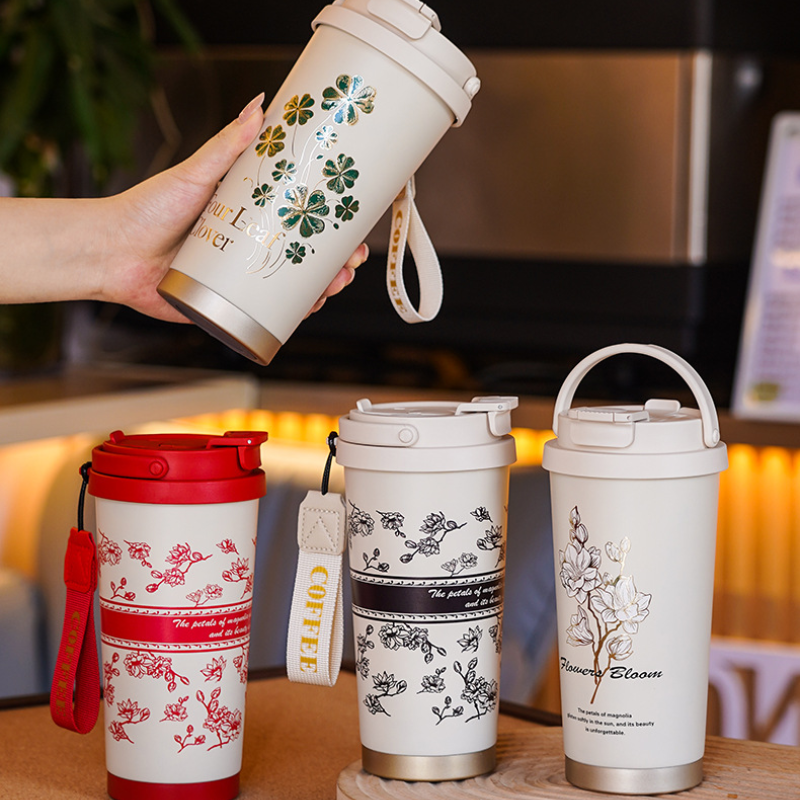 Lily of the Valley Tumbler | SUS316 Steel | Dual-Lid | Gift Box | 500ml | Custom Print Available