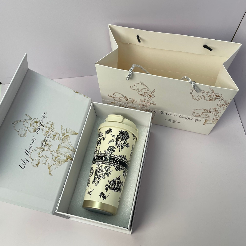 Lily of the Valley Tumbler | SUS316 Steel | Dual-Lid | Gift Box | 500ml | Custom Print Available