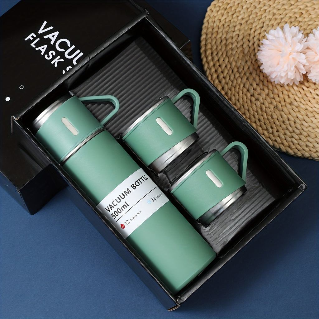 500ml Vacuum Flask Gift Set with 2 Stainless Steel Cups