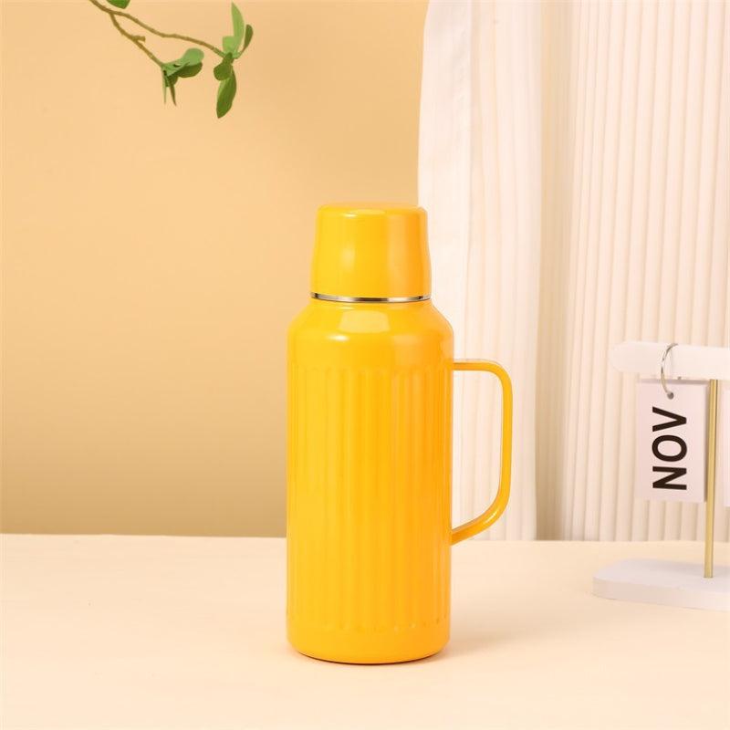 1000ml Insulated Tea Kettle with Mechanical Temperature Display | 316 Stainless Steel, Built-in Tea Infuser, Lid-as-Cup