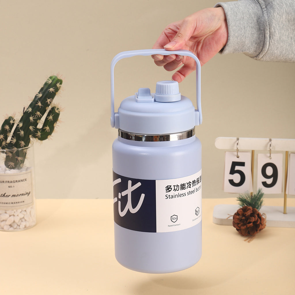 Multi-Color Multi-Size Insulated Thermos | Handle · Dual Lid · Wide Mouth · Cooler & Ice Bucket Use