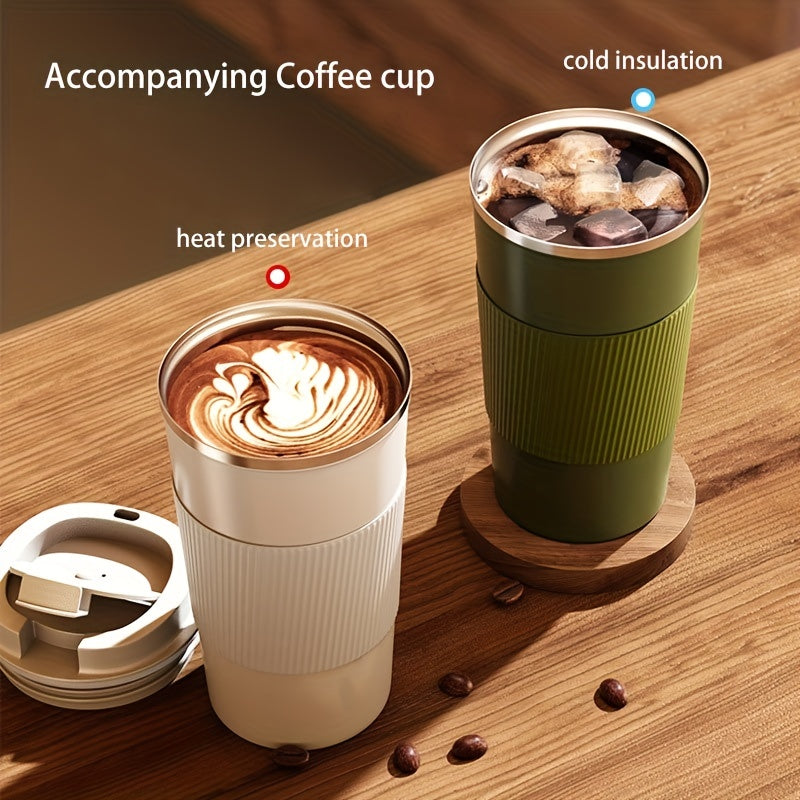 Non-slip Silicone Coffee Tumbler with One-Touch Lid | SUS304 Stainless Steel