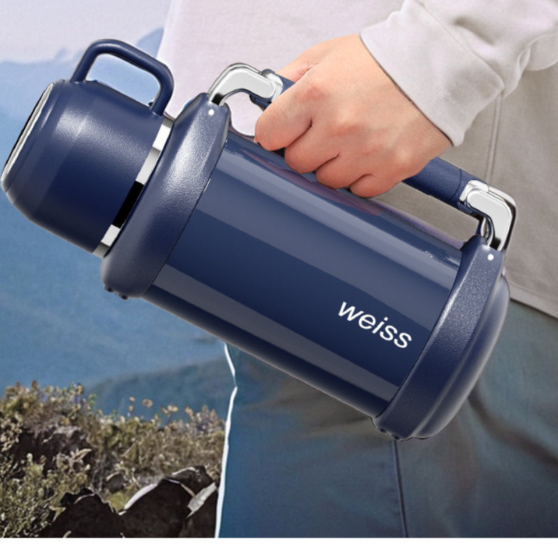 Luxury 316 Stainless Steel Thermos | Mechanical Temperature Display | Large Capacity with Handle & Tea Strainer