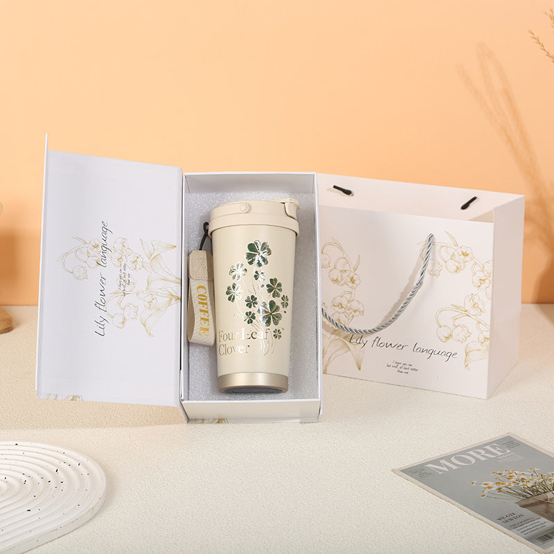 Lily of the Valley Tumbler | SUS316 Steel | Dual-Lid | Gift Box | 500ml | Custom Print Available