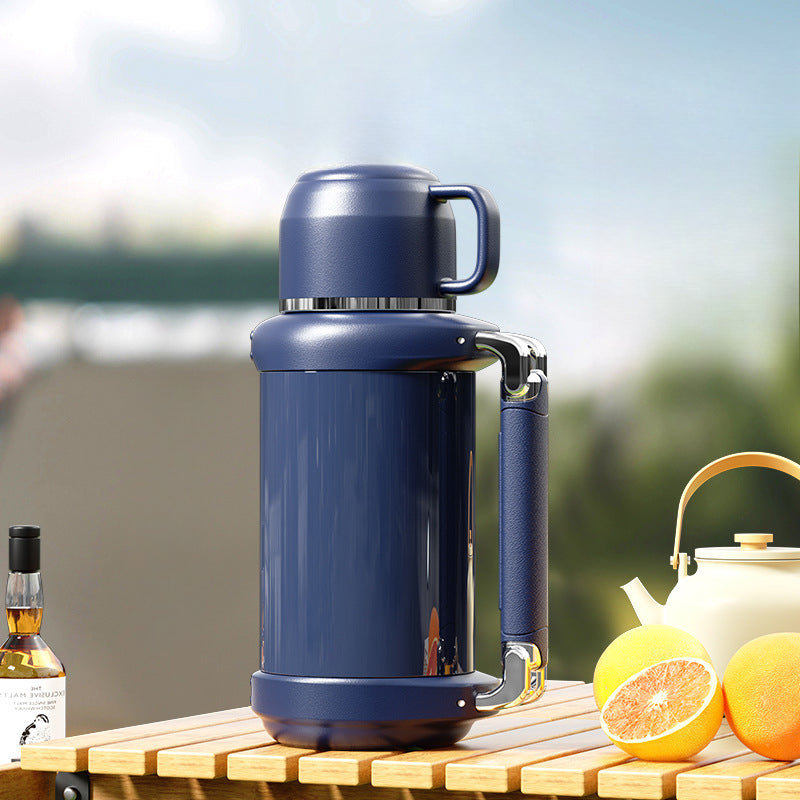 Luxury 316 Stainless Steel Thermos | Mechanical Temperature Display | Large Capacity with Handle & Tea Strainer