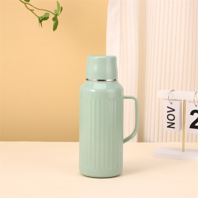 1000ml Insulated Tea Kettle with Mechanical Temperature Display | 316 Stainless Steel, Built-in Tea Infuser, Lid-as-Cup
