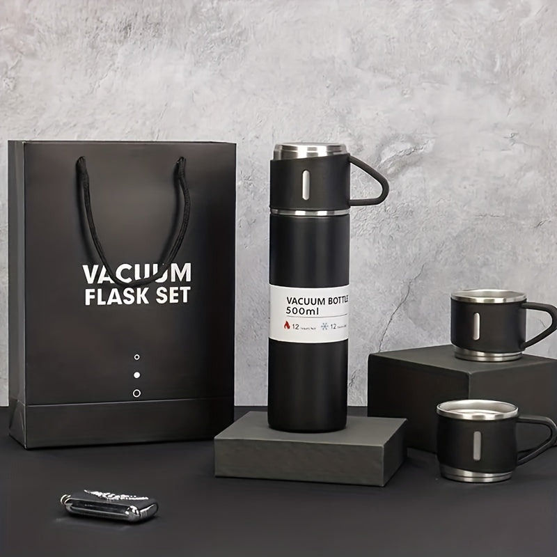 500ml Vacuum Flask Gift Set with 2 Stainless Steel Cups
