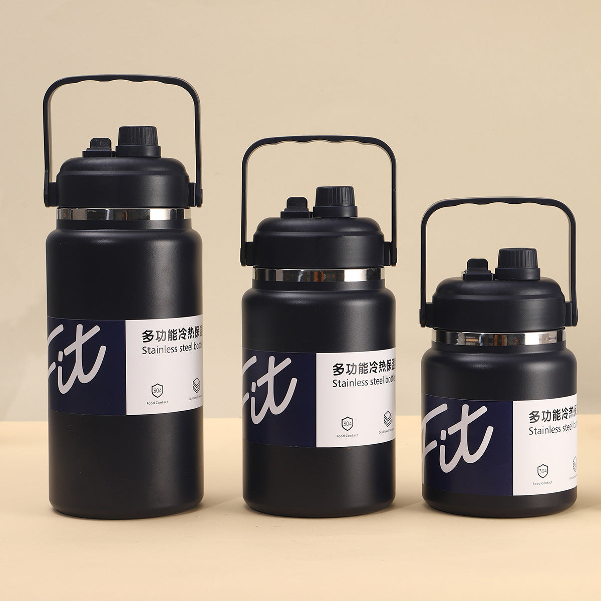Multi-Color Multi-Size Insulated Thermos | Handle · Dual Lid · Wide Mouth · Cooler & Ice Bucket Use