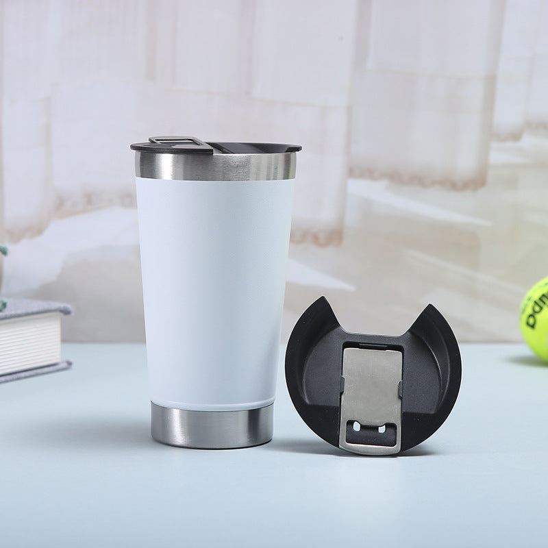 500ml Stainless Steel Beer Mug with Bottle Opener | 304 Steel | Cold Insulation