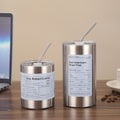 304 Stainless Steel American Coffee Tumbler with Metal Straw | 320ml & 600ml | Hot & Cold Insulation