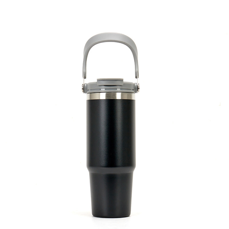 304 Stainless Steel Insulated Tumbler 890ml | Handle + Dual-Lid (Straw & Direct Drink) | Car Travel Home