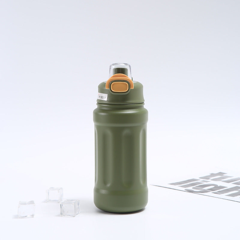 SUKOKI Large Belly Sports Thermos with Heart Handle & Straw | 4 Colors