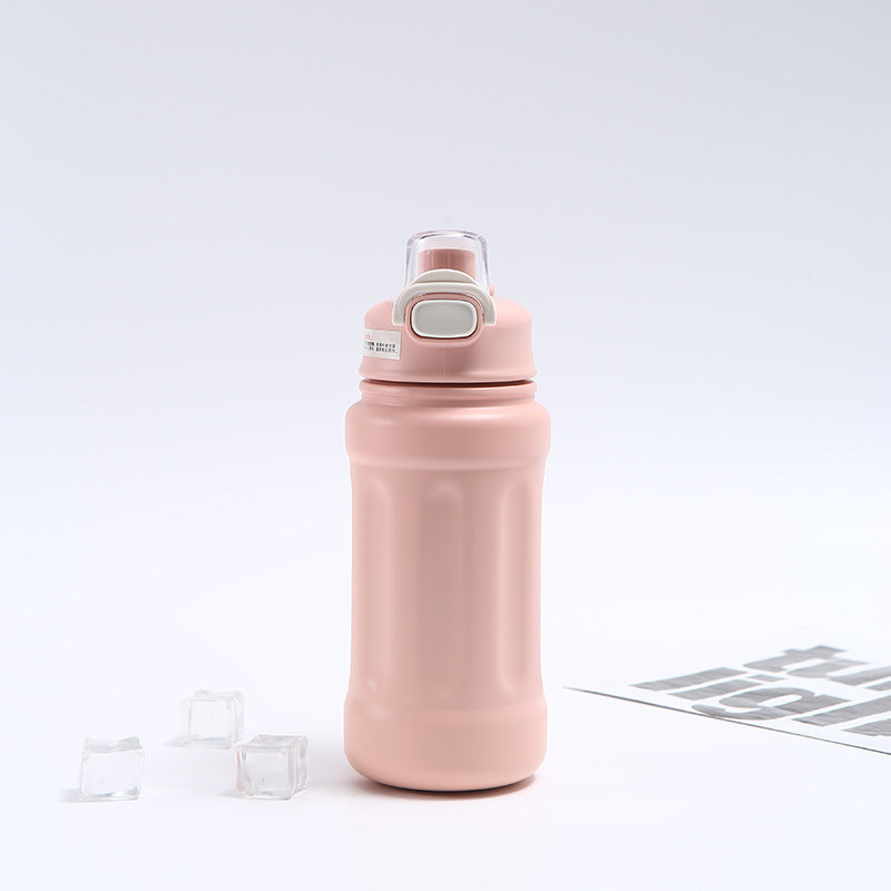 SUKOKI Large Belly Sports Thermos with Heart Handle & Straw | 4 Colors