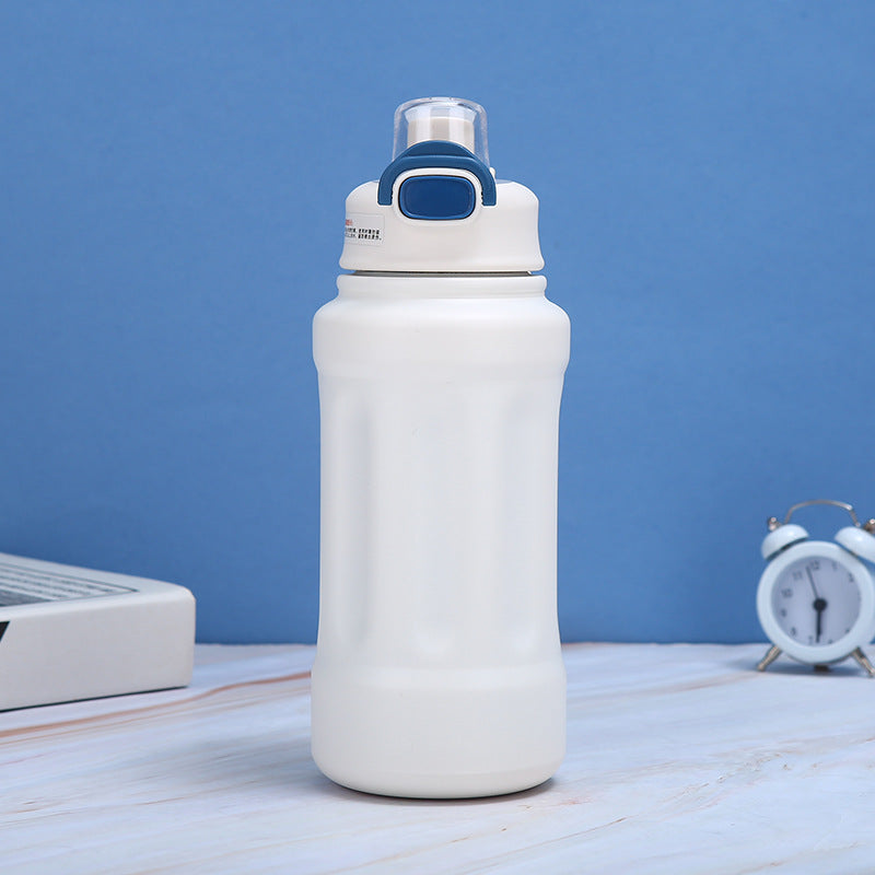 SUKOKI Large Belly Sports Thermos with Heart Handle & Straw | 4 Colors