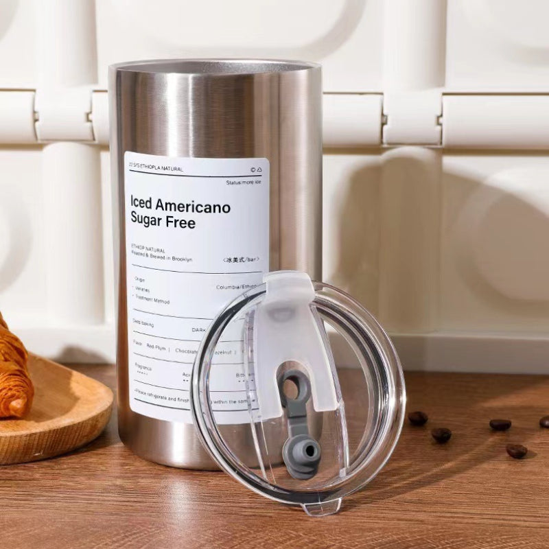 304 Stainless Steel American Coffee Tumbler with Metal Straw | 320ml & 600ml | Hot & Cold Insulation
