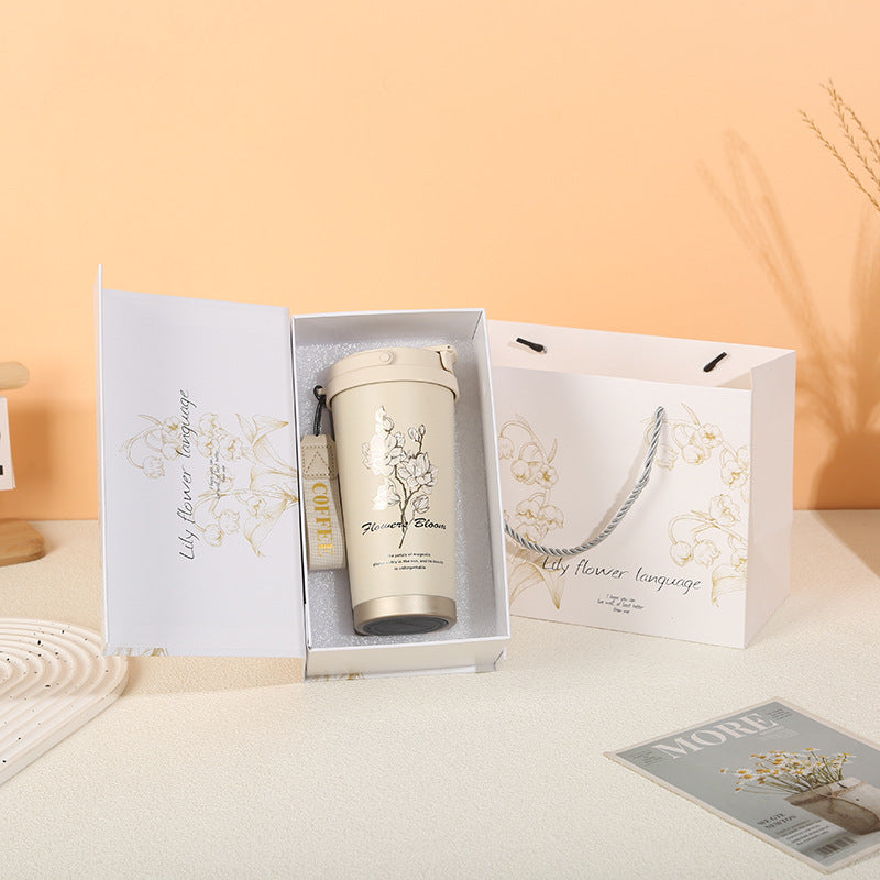 Lily of the Valley Tumbler | SUS316 Steel | Dual-Lid | Gift Box | 500ml | Custom Print Available