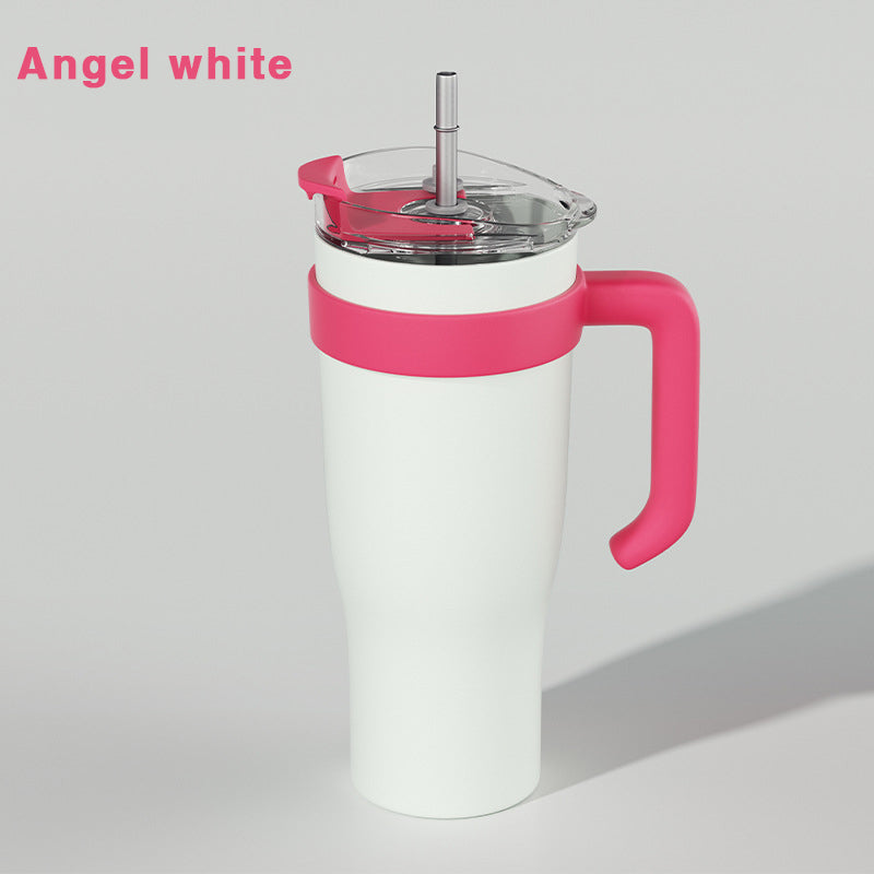 1200ml Gradient Becher mit großem Fassungsvermögen, Griff & Edelstahlstrohhalm
