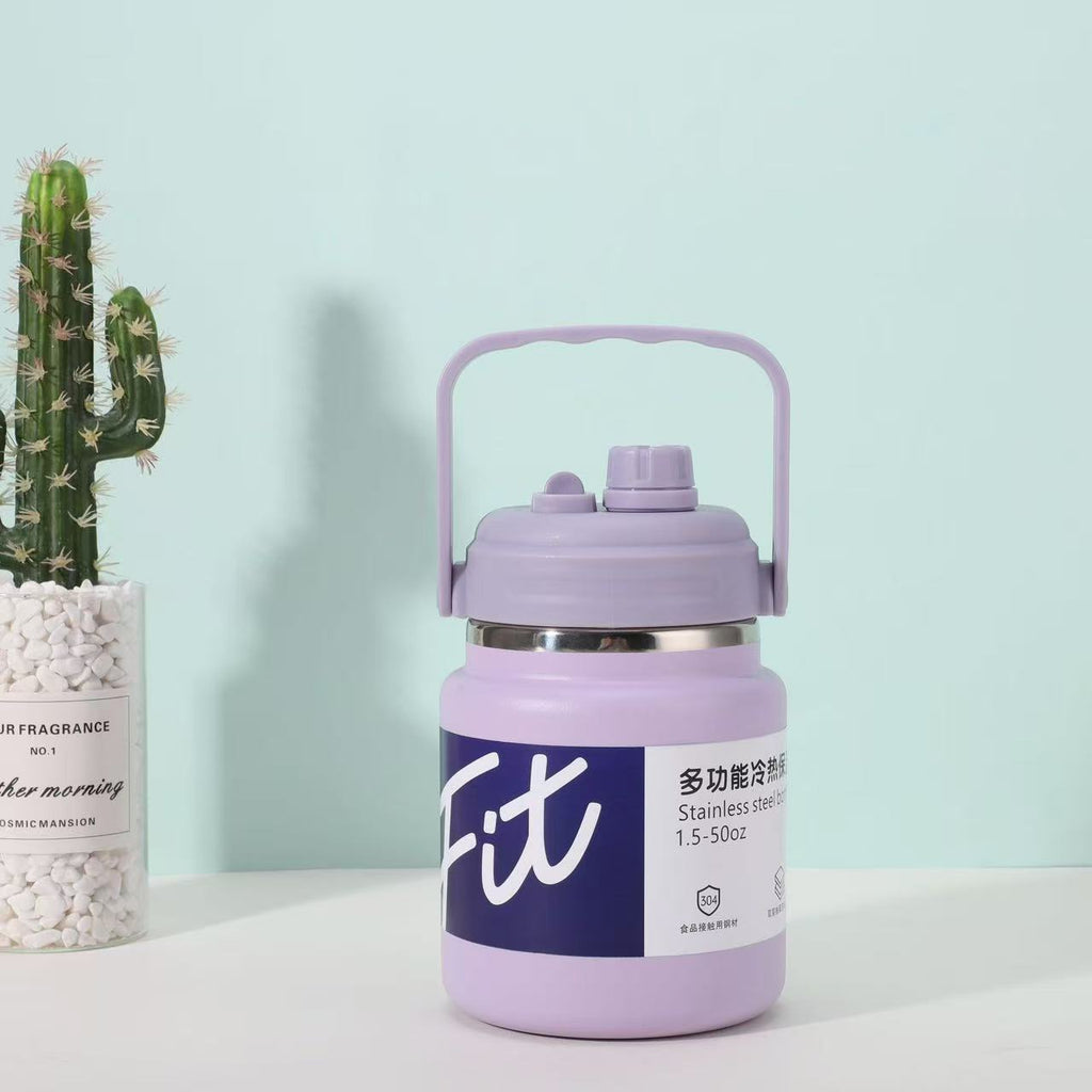 Multi-Color Multi-Size Insulated Thermos | Handle · Dual Lid · Wide Mouth · Cooler & Ice Bucket Use