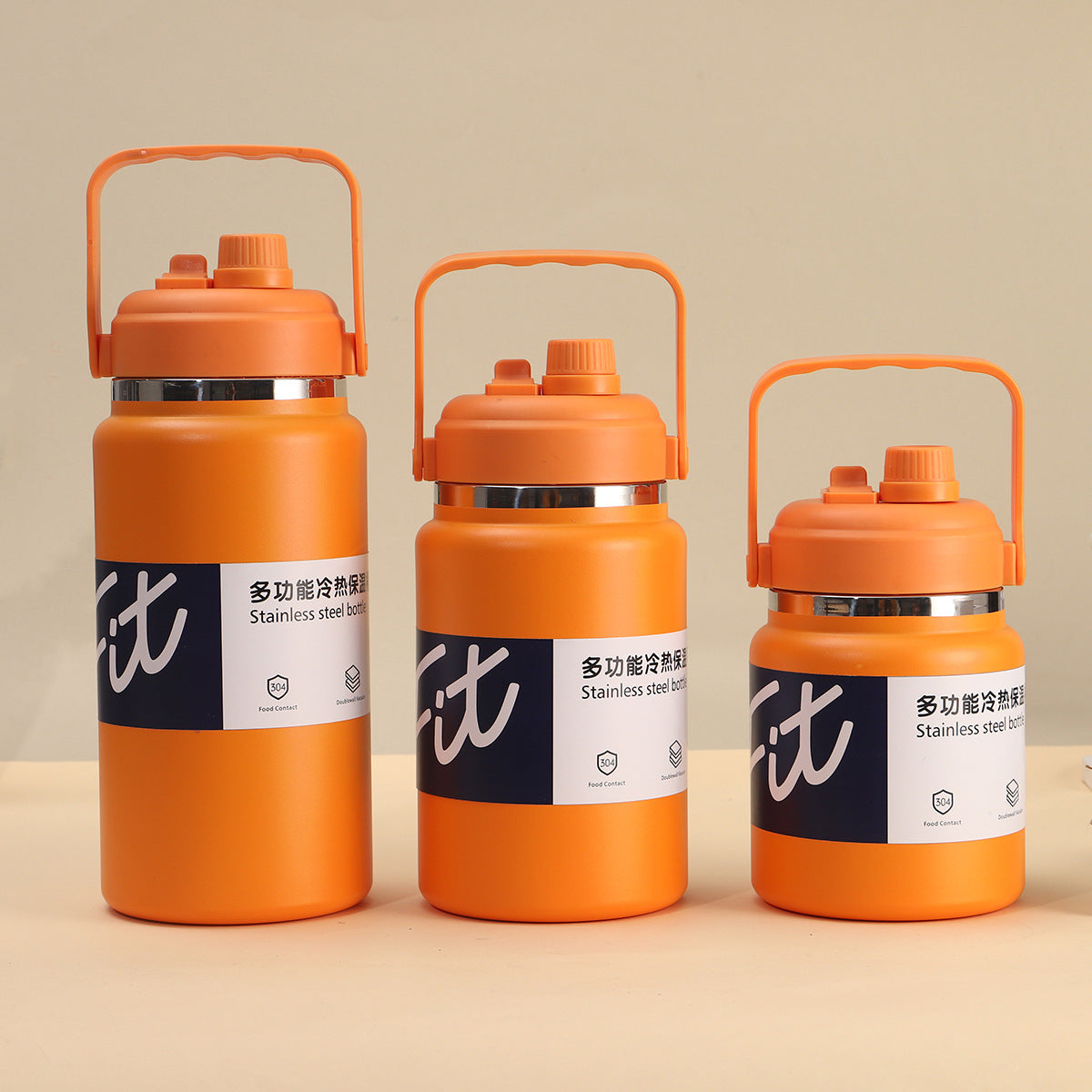Multi-Color Multi-Size Insulated Thermos | Handle · Dual Lid · Wide Mouth · Cooler & Ice Bucket Use