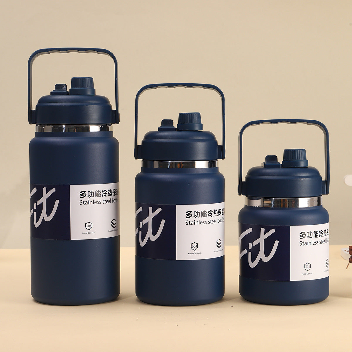 Multi-Color Multi-Size Insulated Thermos | Handle · Dual Lid · Wide Mouth · Cooler & Ice Bucket Use