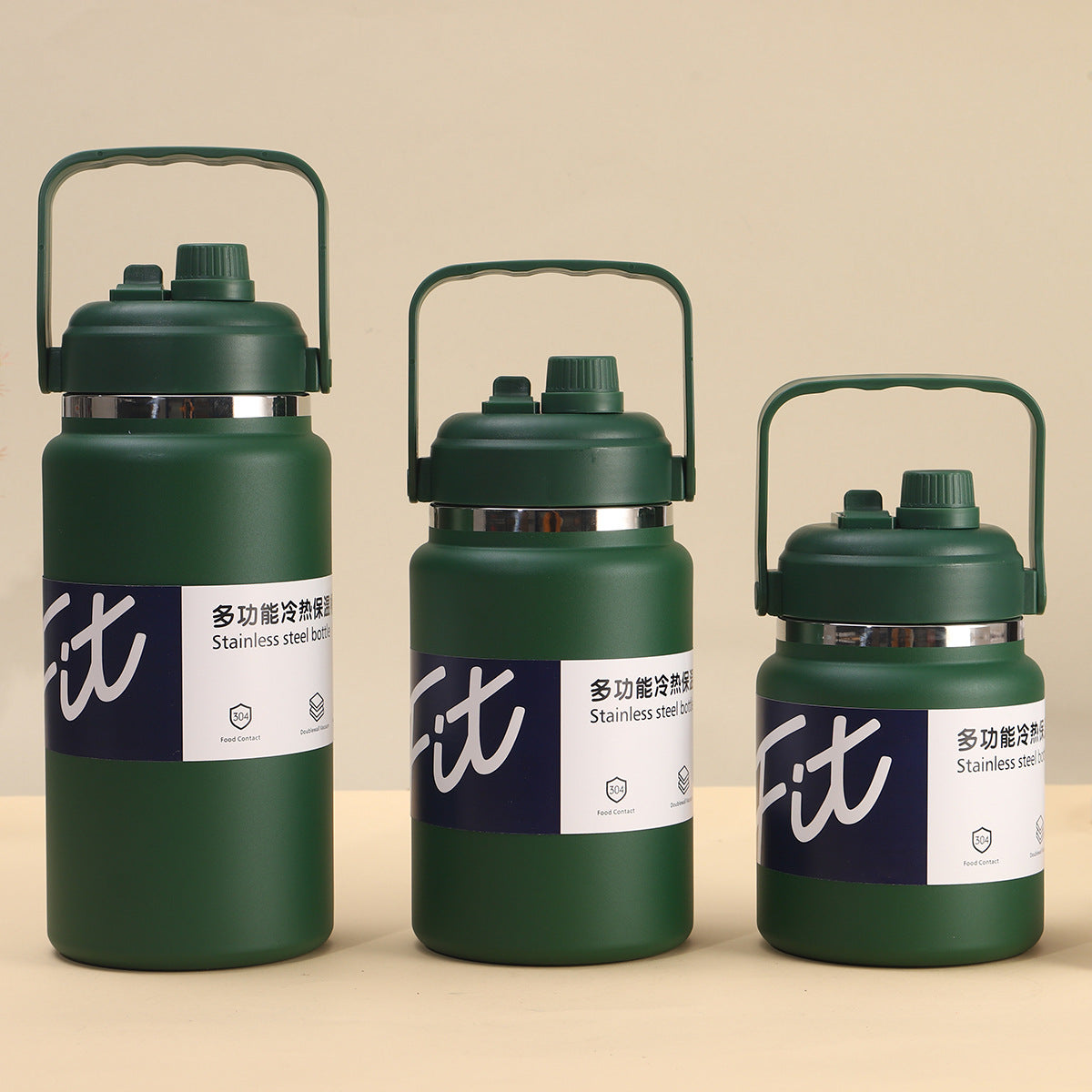 Multi-Color Multi-Size Insulated Thermos | Handle · Dual Lid · Wide Mouth · Cooler & Ice Bucket Use